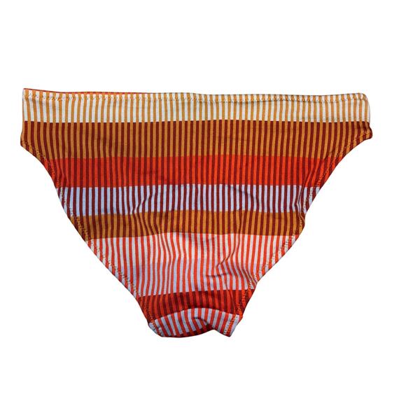 Aerie Striped Jacquard Bikini Bottom XS Cinnabar Red Orange Swim NWT - Picture 2 of 3